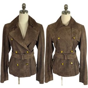 Alan Michael Suede Leather Belted Jacket